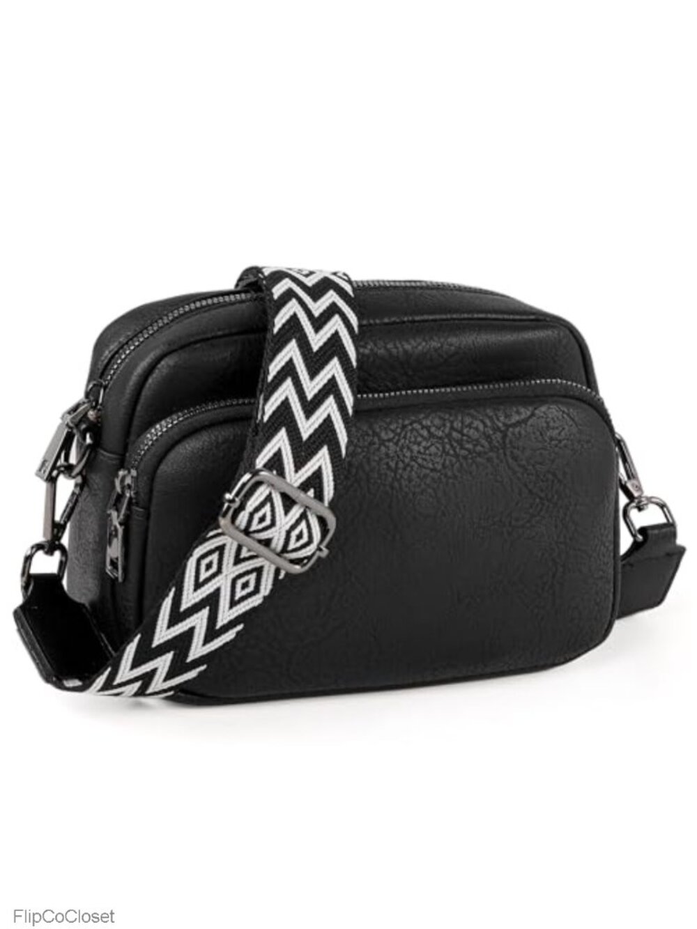 Vegan Leather Crossbody Bag Small Messenger Purse Adjustable Strap